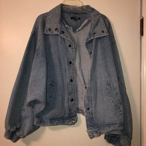 Balloon sleeve denim jacket